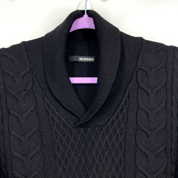 Murano Merino Wool Blend Cable Knit Shawl Collar Men’s Sweater Size L - Picture 2 of 6